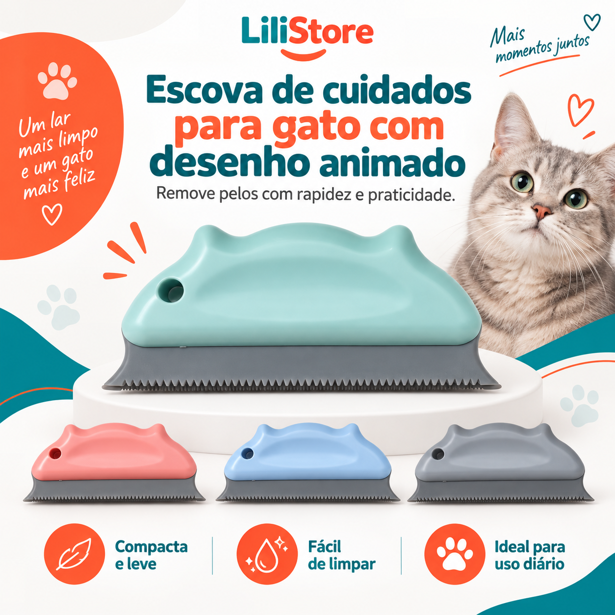 Escova Cartoon para Gato – imagem do produto 1