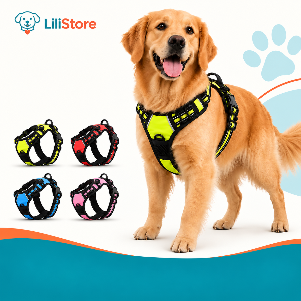 Peitoral Refletivo para Cachorro – Ajustável e Confortável