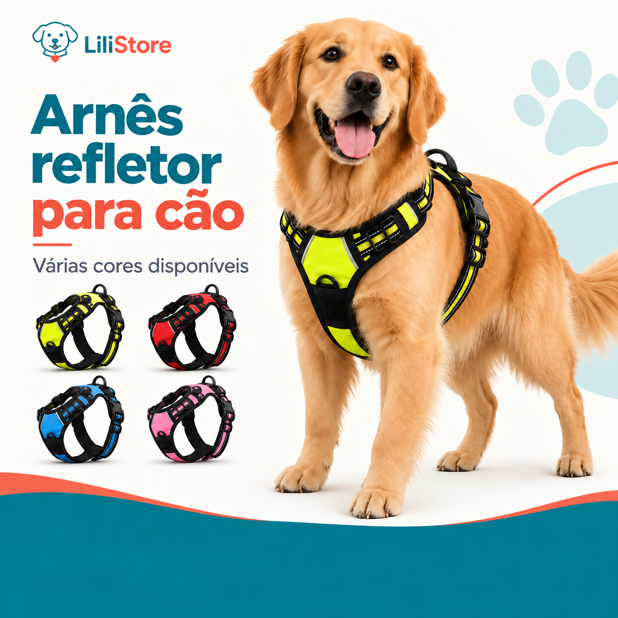 Arnés reflectante ajustable y cómodo para perro