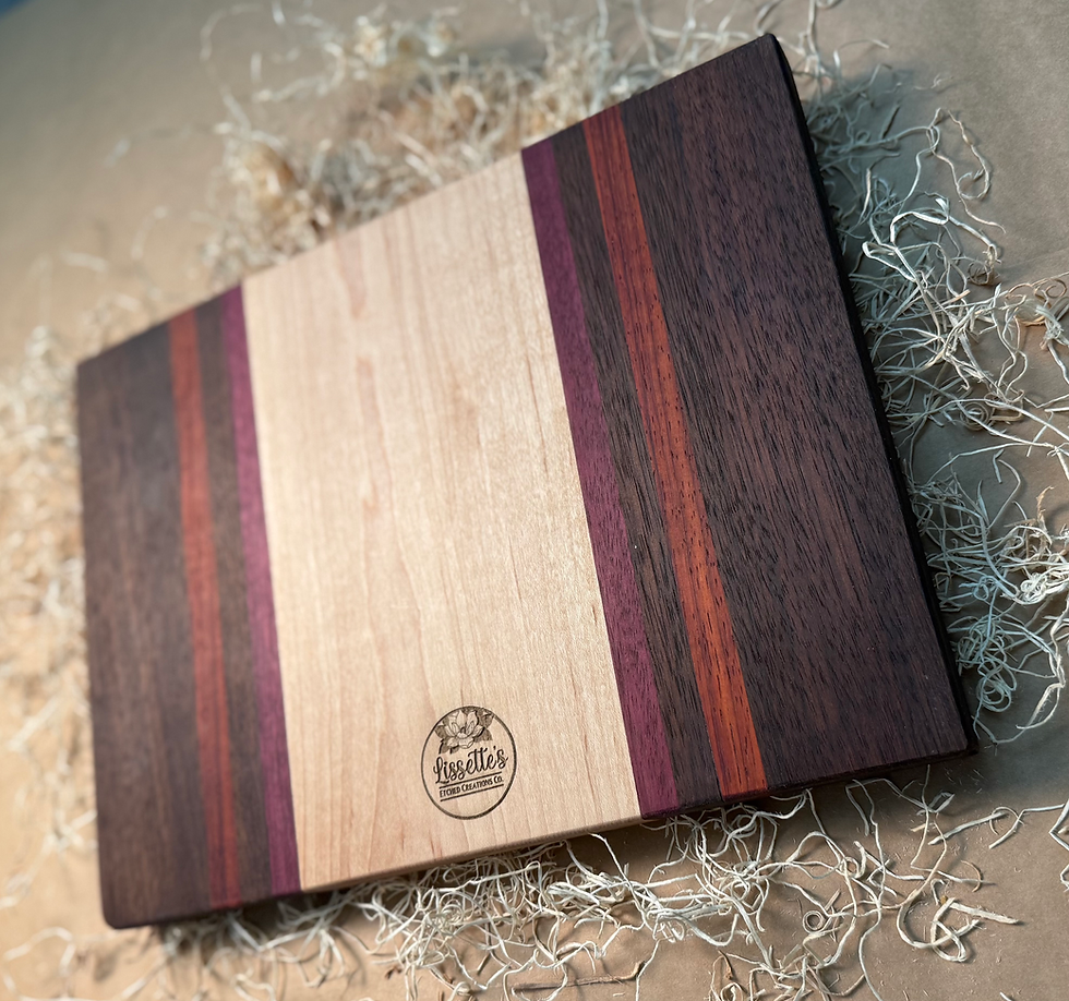 Thumbnail: The Artisan Contrast: Maple & Peruvian Walnut Serving Board with Exotic Accents