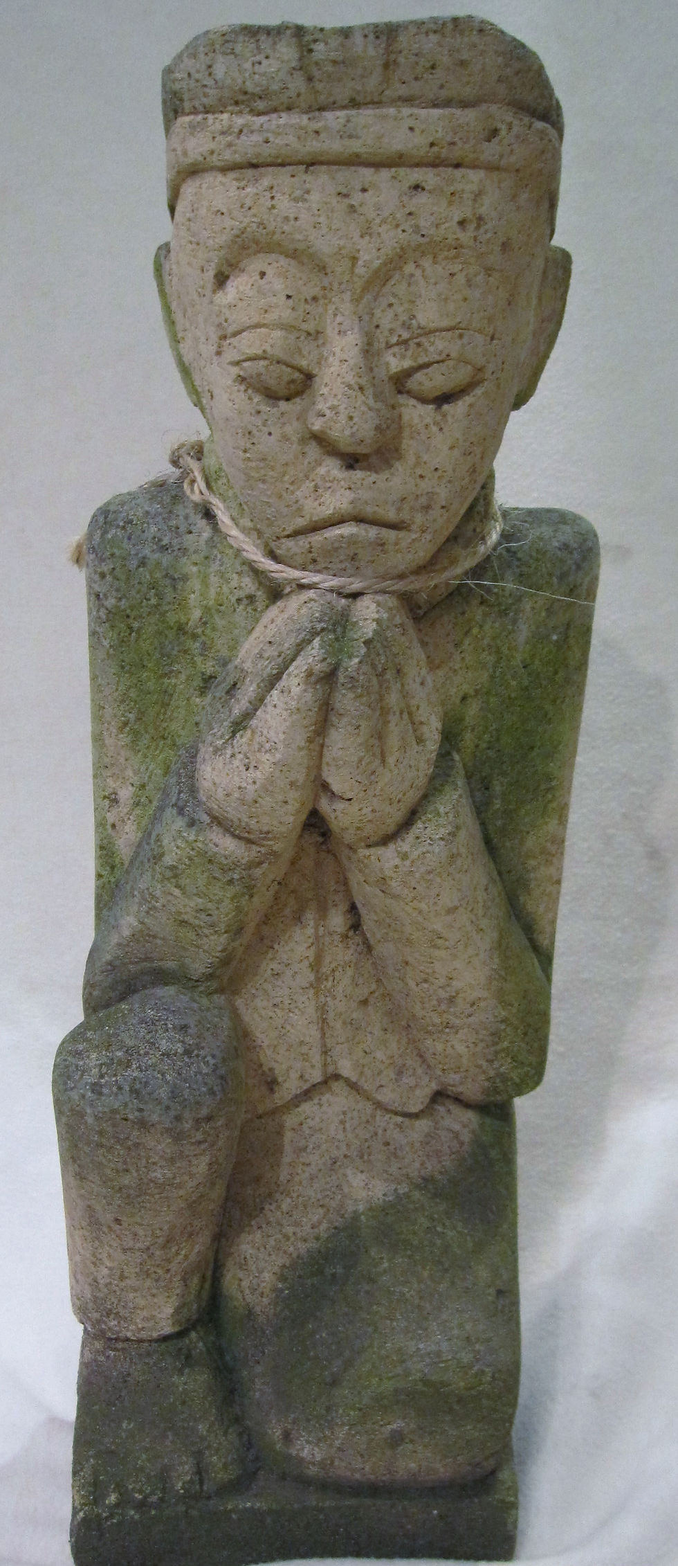 48092-B12 Carved stone kneeling figure