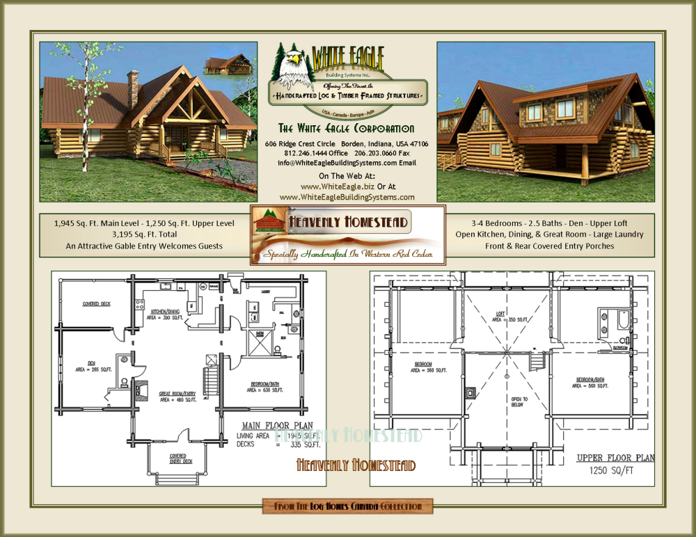 44 Designs For Handcrafted Log Homes