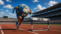 The earth must leap over the hurdle that is the veto in the United Nations Security Council, barring the path to progress in global governance.