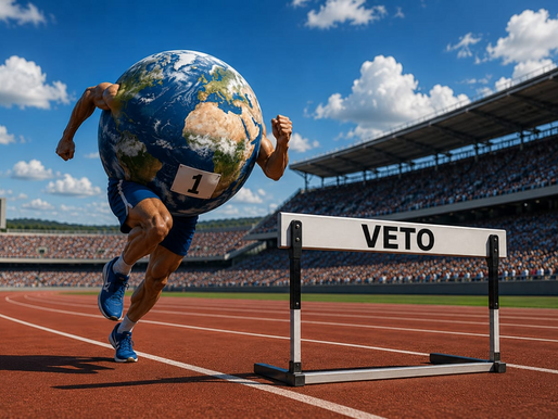 The earth must leap over the hurdle that is the veto in the United Nations Security Council, barring the path to progress in global governance.