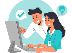 Imagen dos personas en un computador