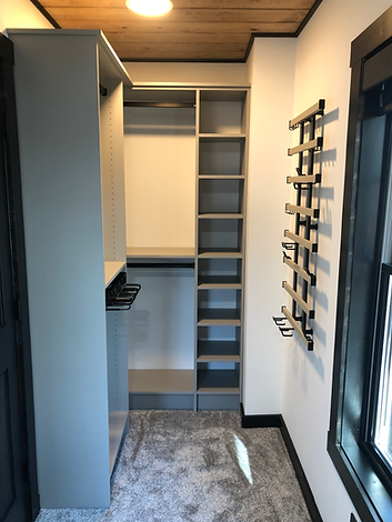 Custom Closet, pant rack, double hang, shoe shelves, wall organizer maticulously installed