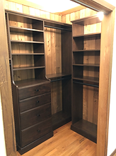 Cedar closet intallation, hanging, shelving, finished design