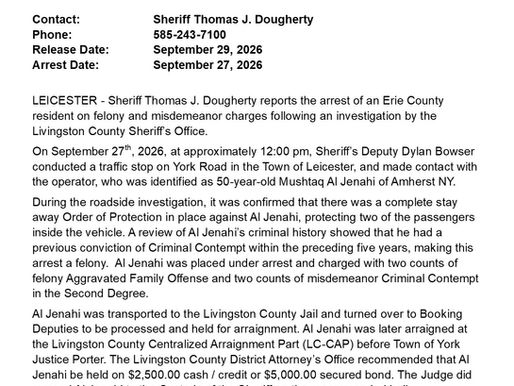FELONY ARREST IN THE TOWN OF LEICESTER