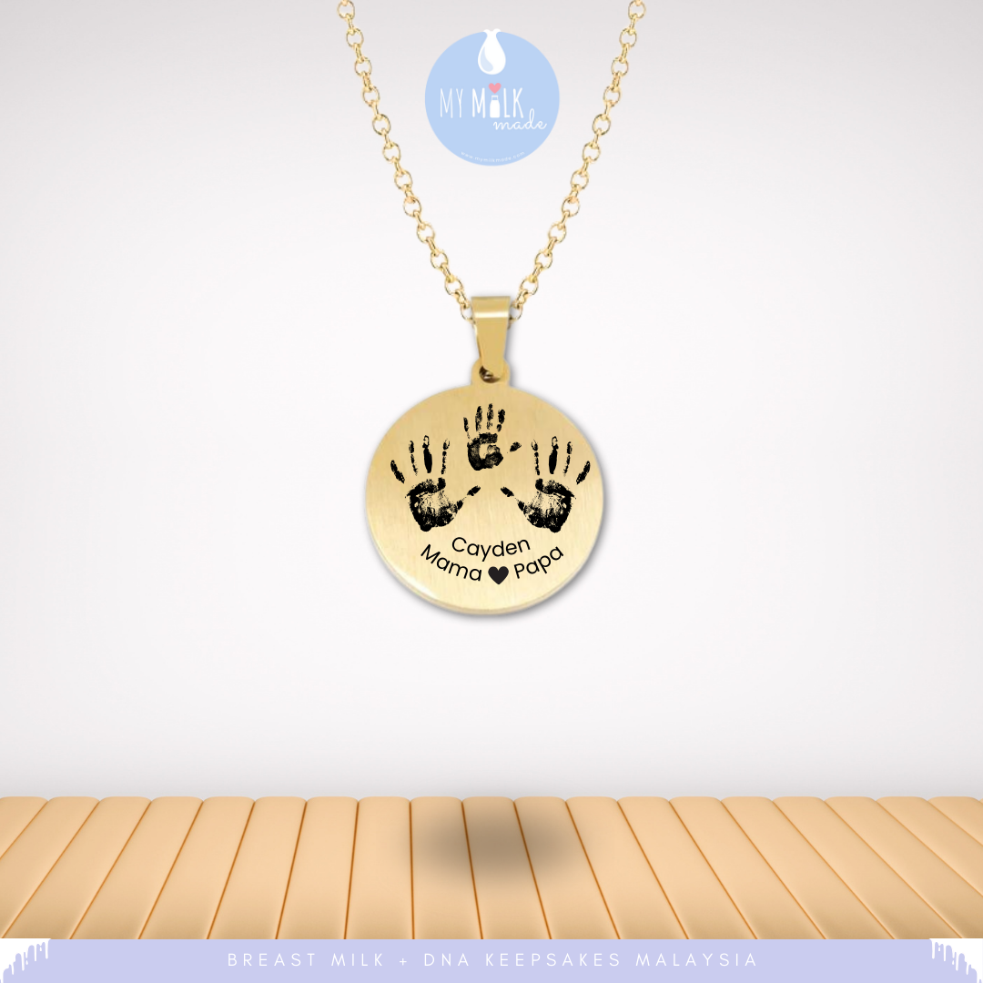 Hand Prints & Breast Milk Pendant