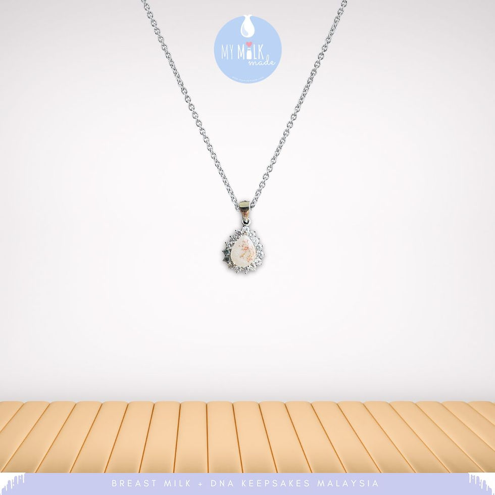 Pear Cut Milk Gem with Diamonds