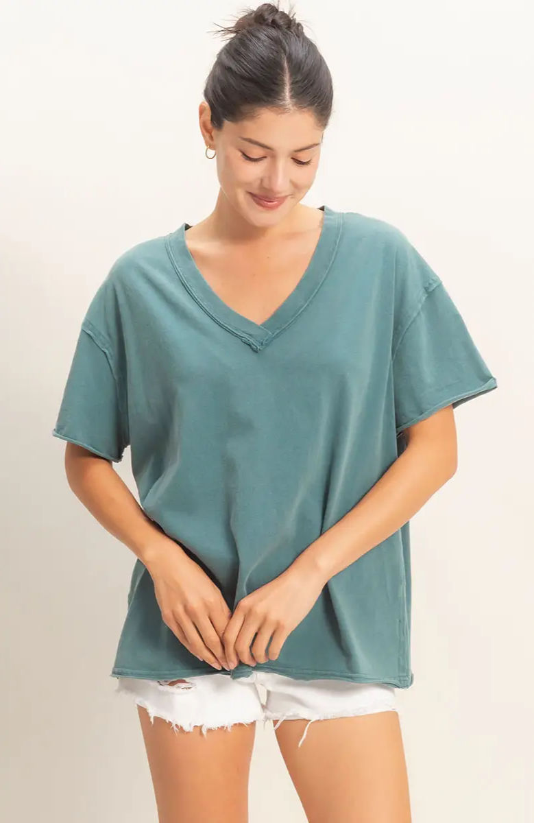 raw edge oversized tee
