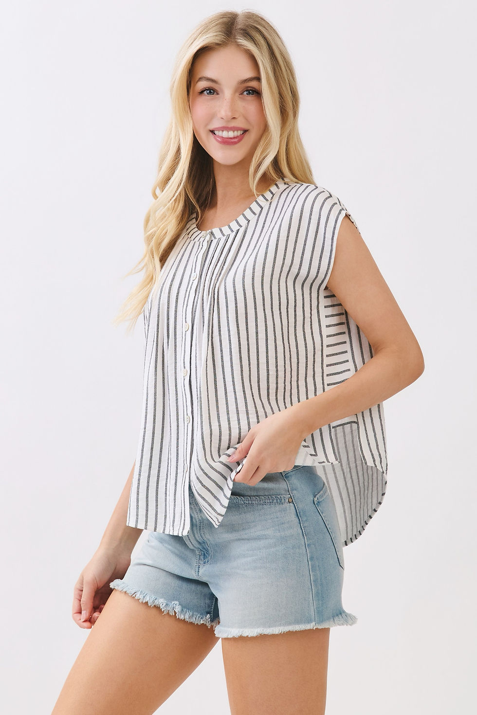 Thumbnail: striped pintuck top