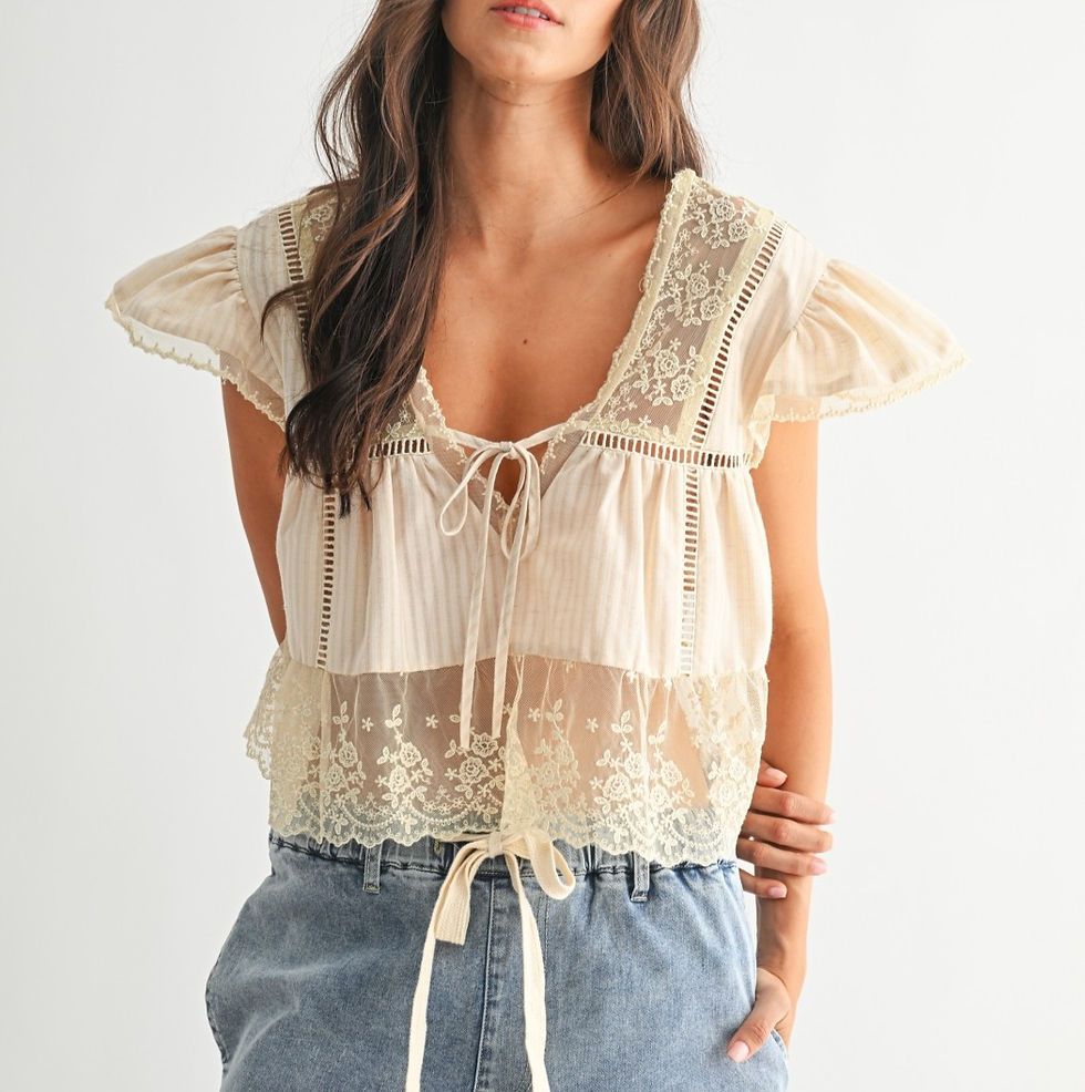 Thumbnail: lace-trimmed blouse