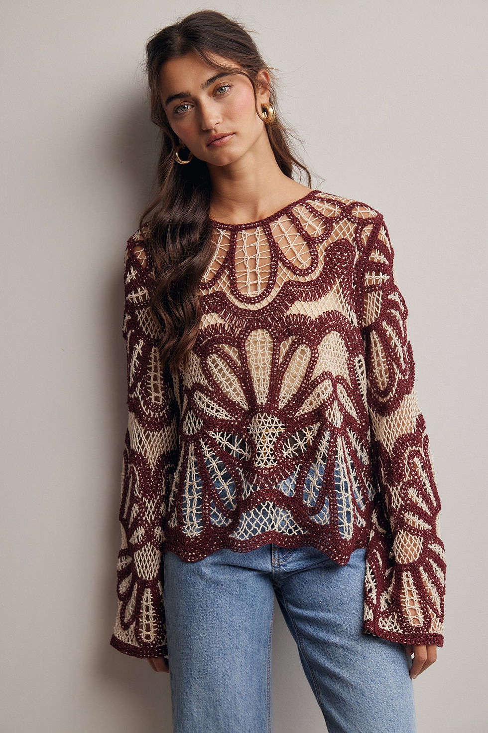 Thumbnail: floral crochet top