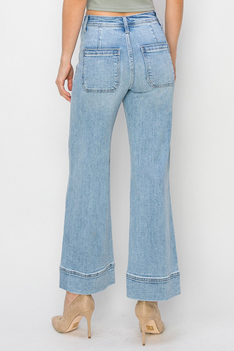 Thumbnail: high rise wide leg crop jean