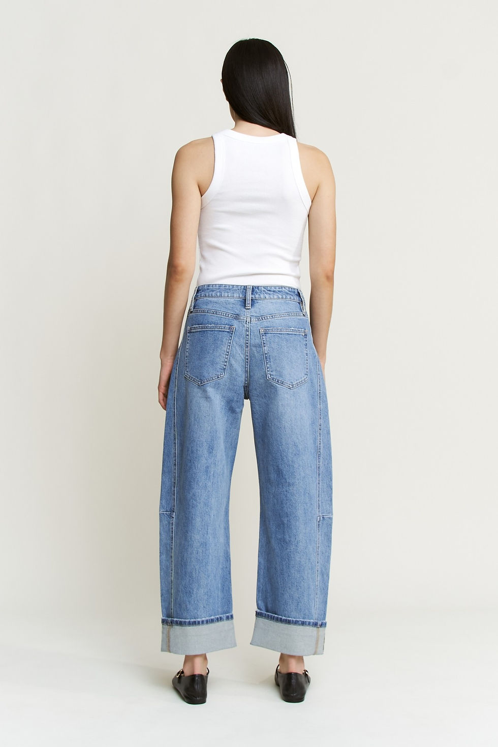 Thumbnail: high rise barrel cuffed jean