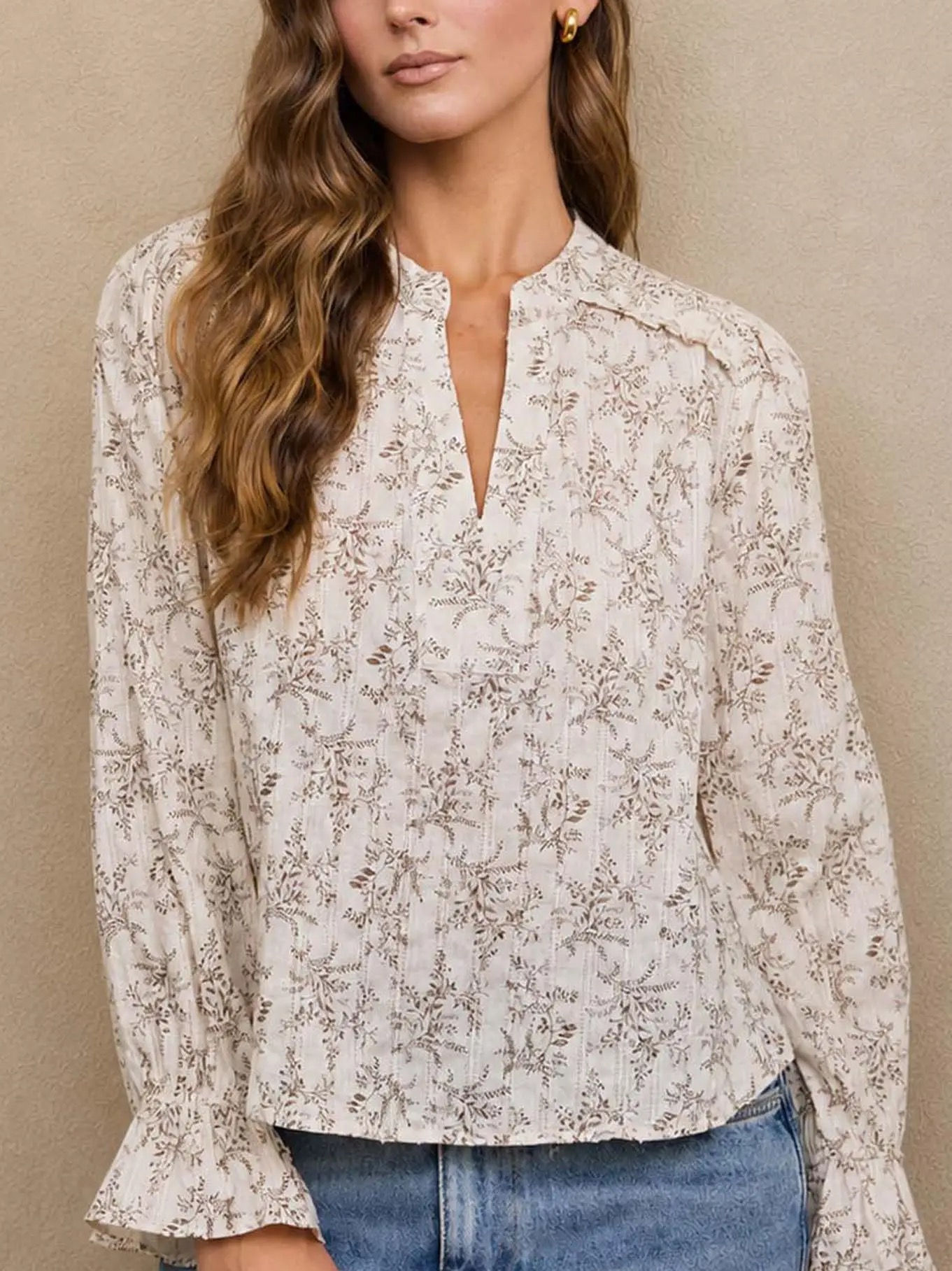floral leaf blouse