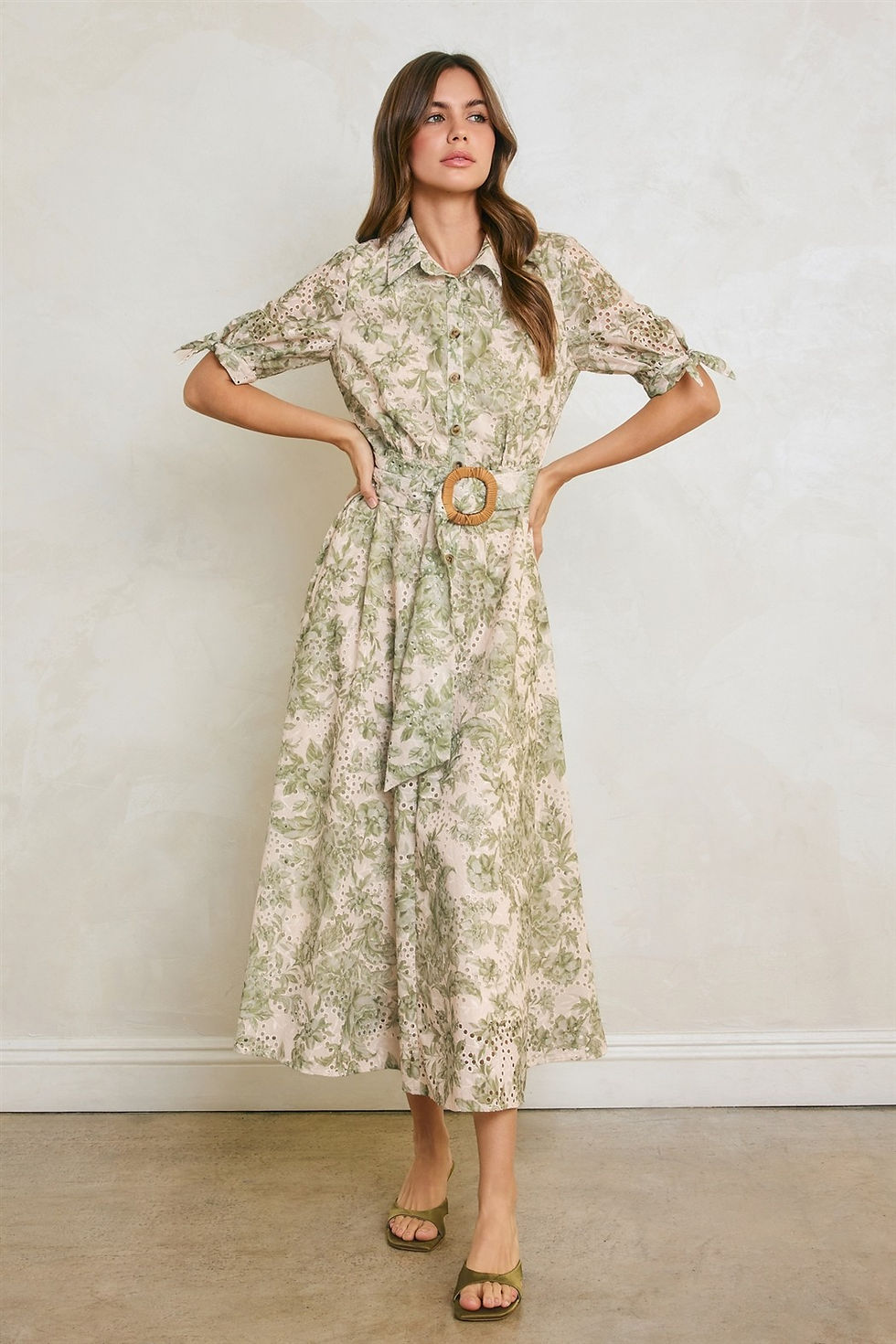 Thumbnail: eyelet belted dress