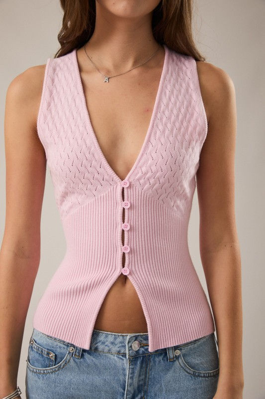 Thumbnail: pointelle rib sweater top