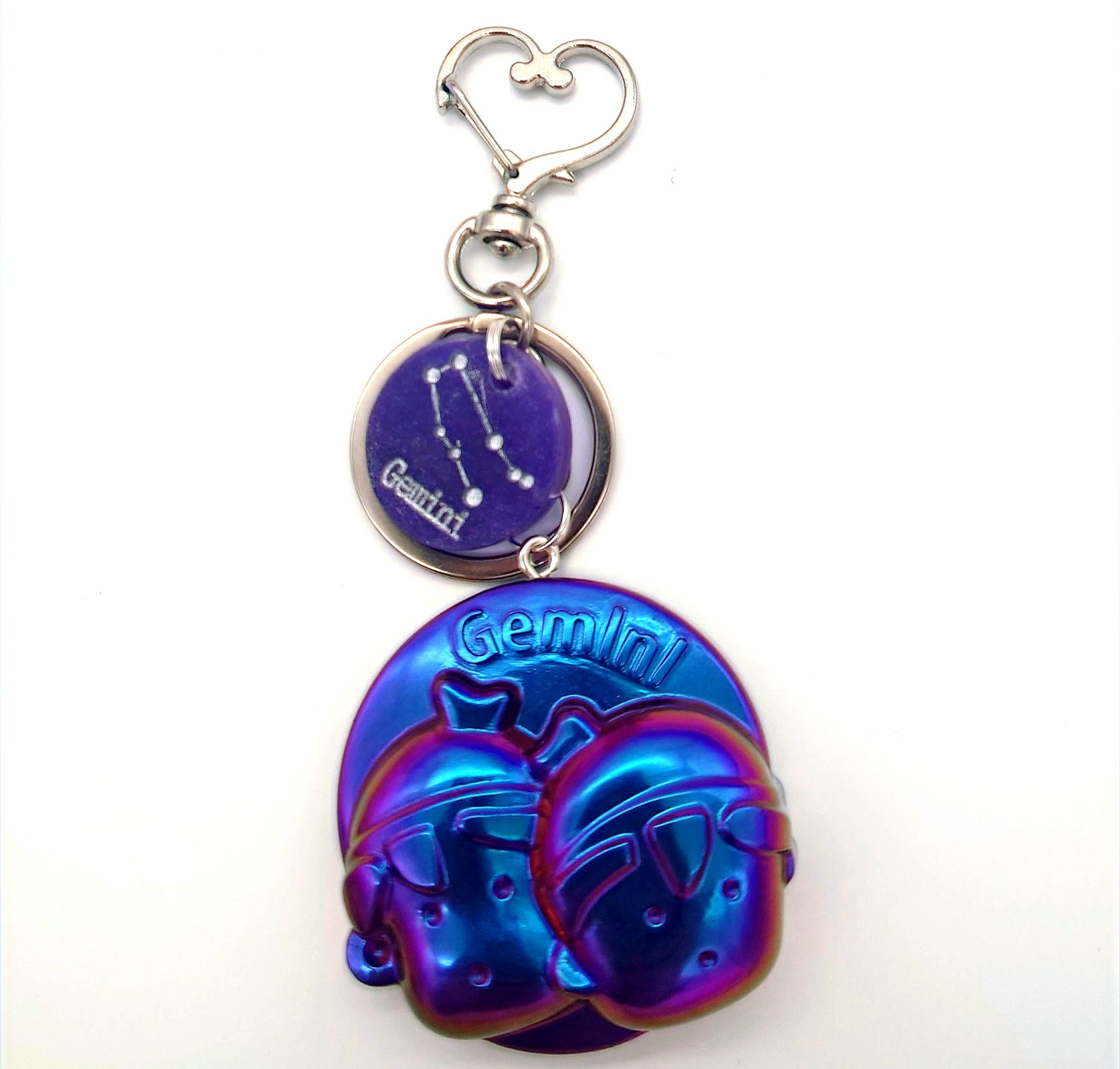 Zwillinge blue-purple Schlüsselanhänger