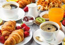 Continental breakfast on yoga retreat