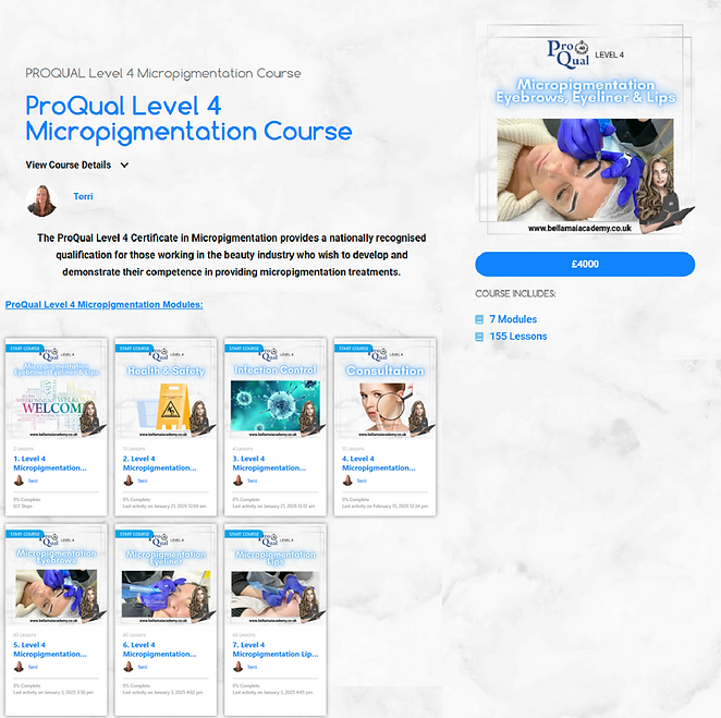 ProQual Level 4 Ofqual Regulated Micropigmentation Training Course in Thurrock, Essex. Bella Mai Academy