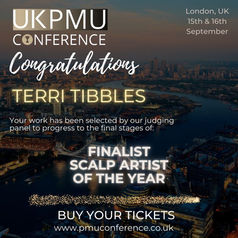 Terri Tibbles Bella Mai Academy UK PMU Awards 2023 Finalist Scalp Micropigmentation Artist of the Year in Thurrock Essex