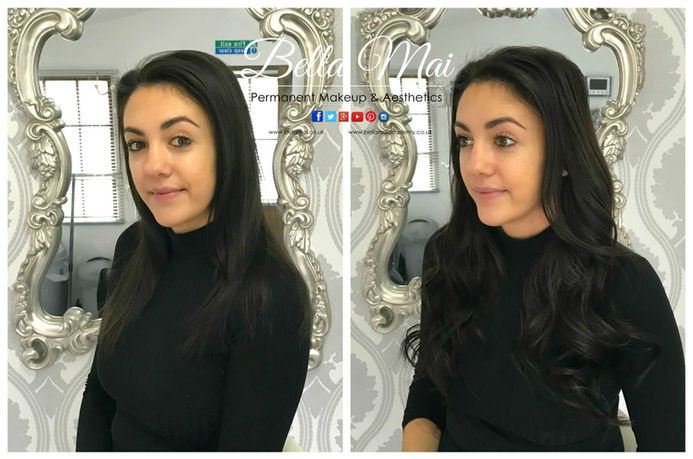 Luxury Nano Ring hair extensions before and after transformation at Bella Mai Essex.