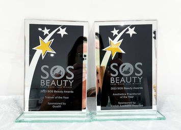 Terri Tibbles Winner Trainer of the Year & Aesthetics Practitioner of the Year 2023 SOS Beauty Awards