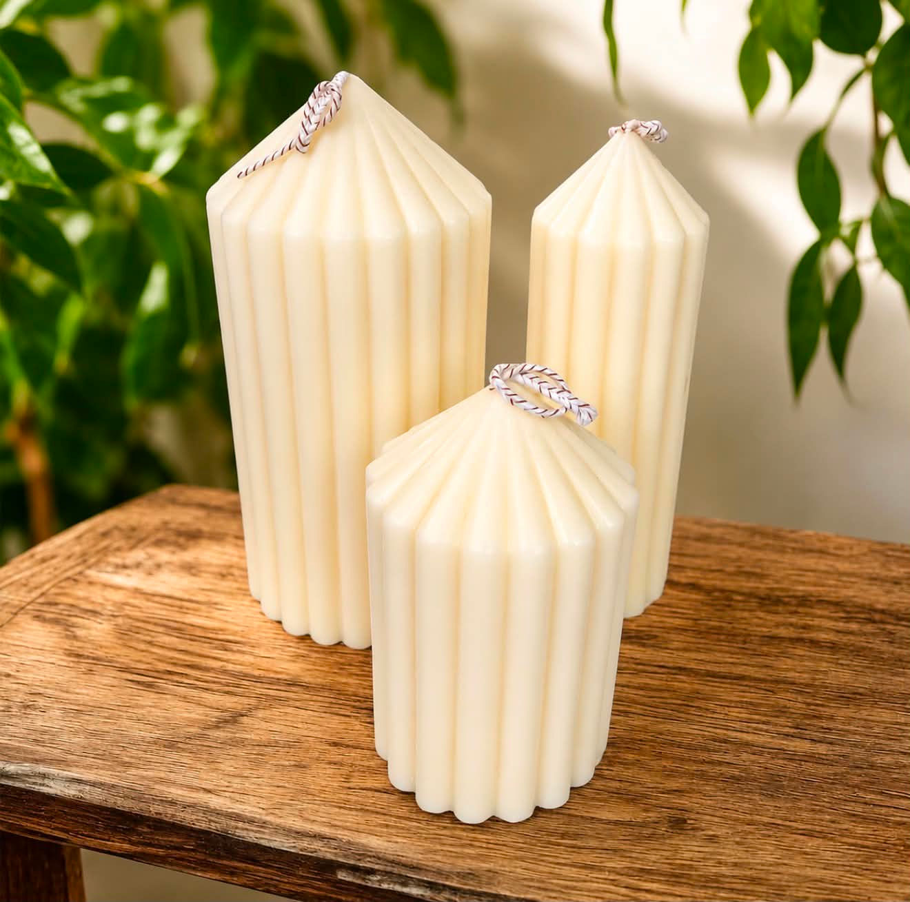 3 LEMONGRASS PILLAR CANDLES