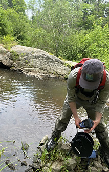FBE staff water quality monitoring in the Maquoit Bay watershed