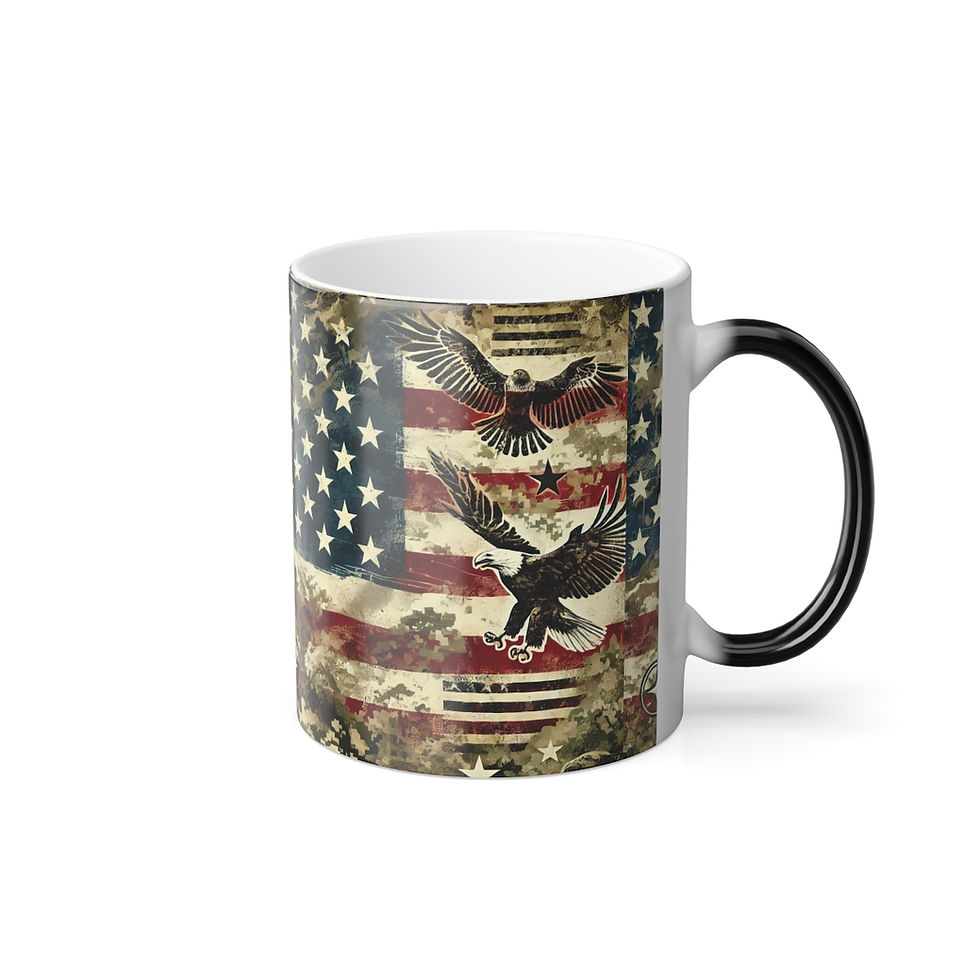 Thumbnail: Patriotic Camo Color Morphing Mug, 11oz