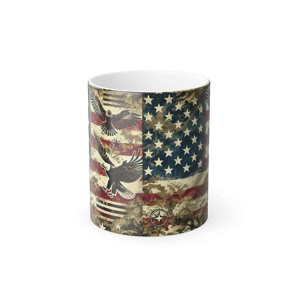 Patriotic Camo Color Morphing Mug, 11oz