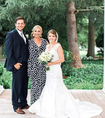 Jessica with bride and groom at an A plus event in eastern NC