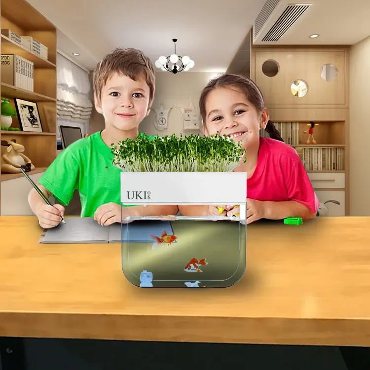 Thumbnail: Aquaponics New Type Mini Indoor Planter System Hydroponic Fish Tank for Kids