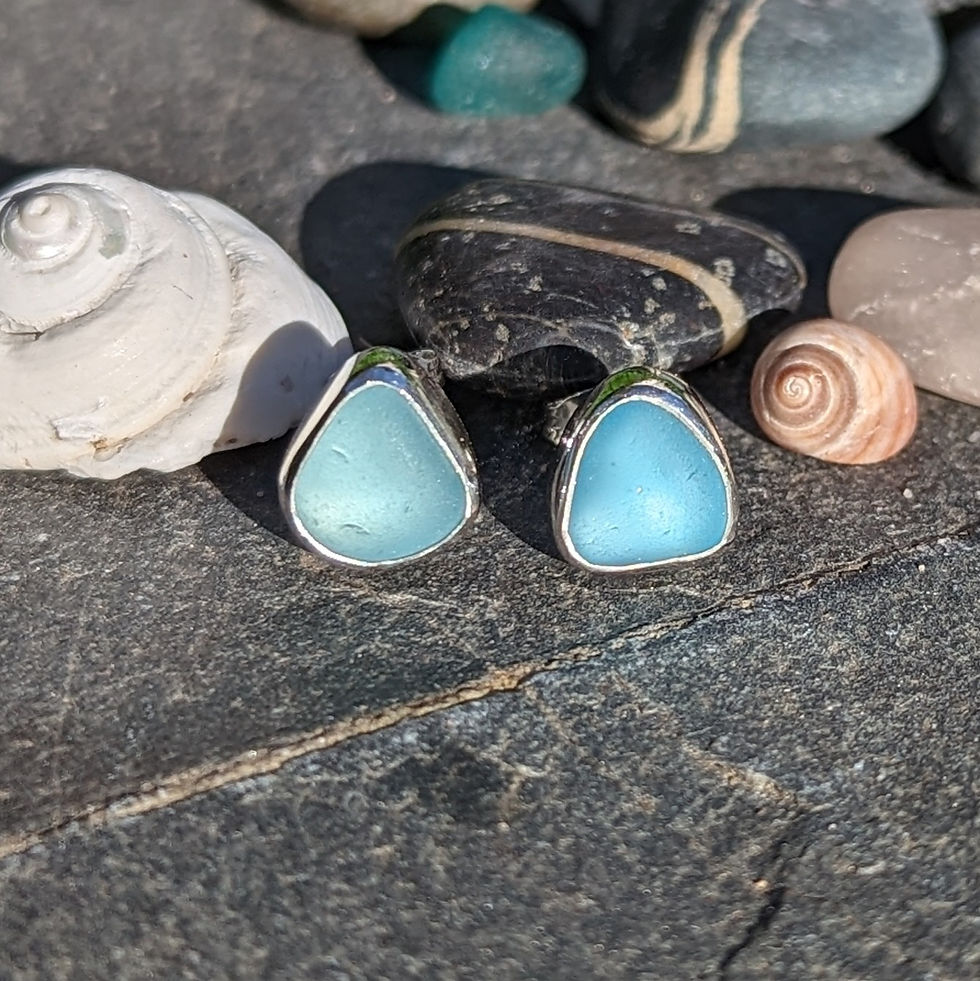 Made to Order - Sterling Silver Seaglass Studs