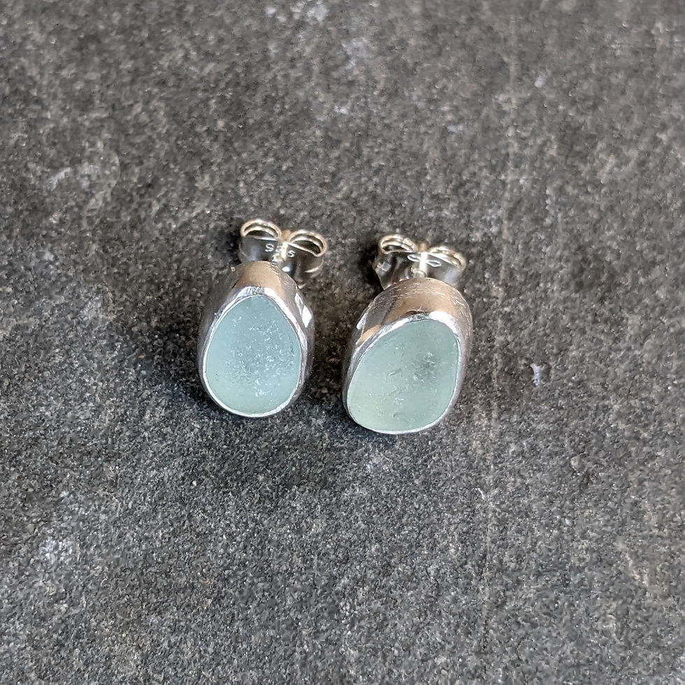 Thumbnail: Made to Order - Sterling Silver Seaglass Studs