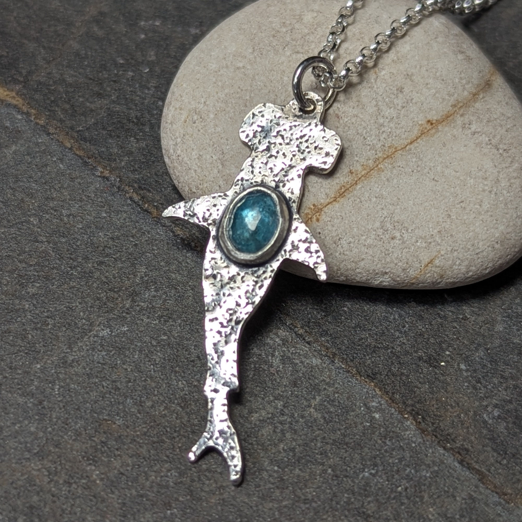 Silver Hammerhead Apatite Necklace 
