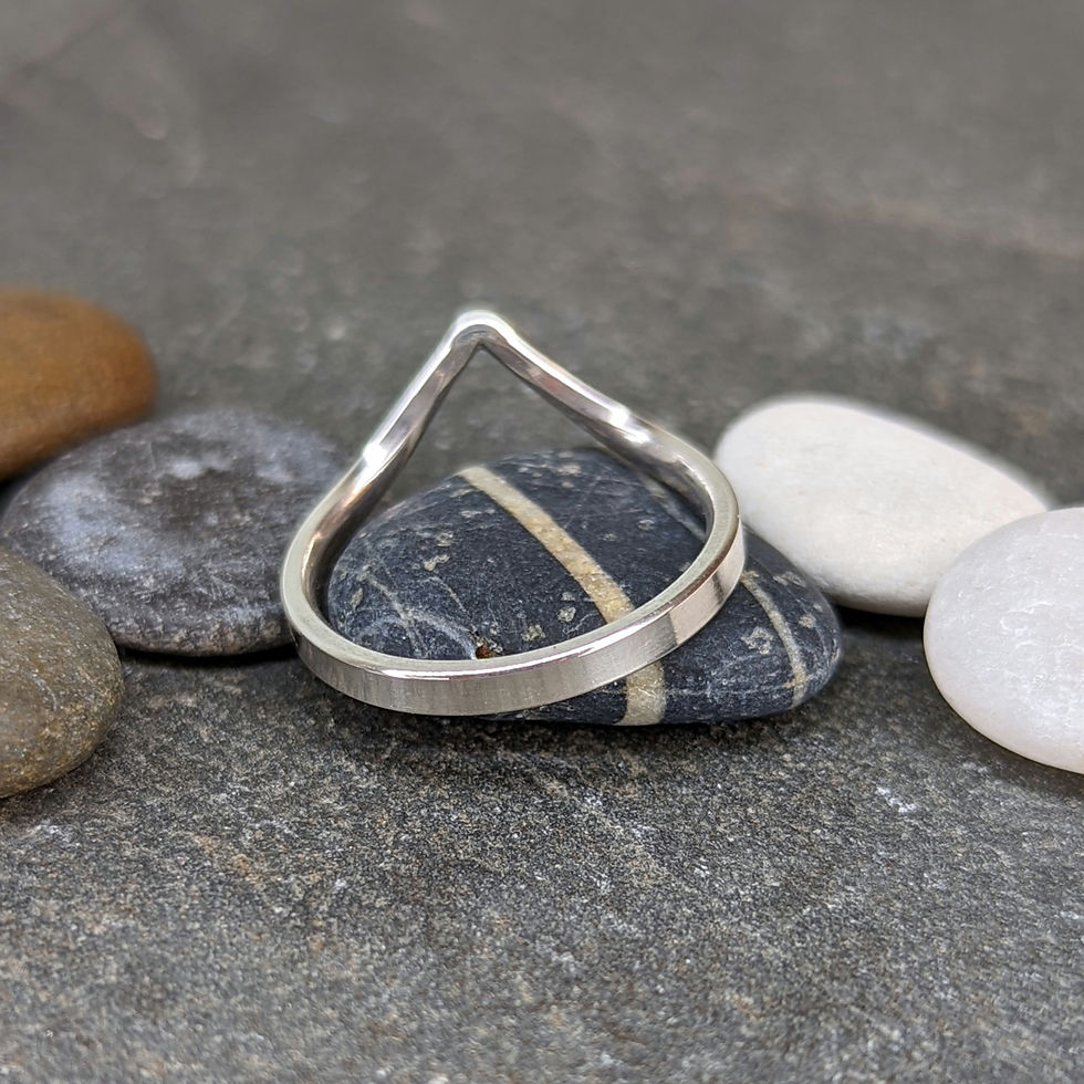 Thumbnail: Wishbone Wedding Band - Hallmarked