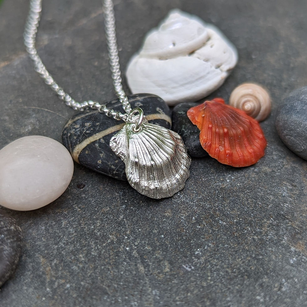 Thumbnail: Silver Sunrise Shell Necklace 