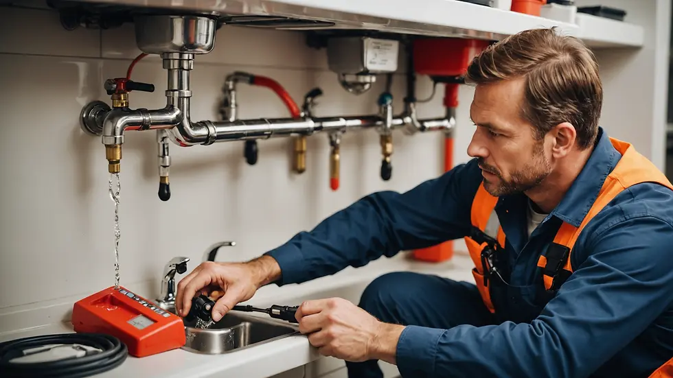 Emergency plumbing service in action