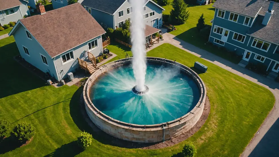 High angle view of a residential geyser installation