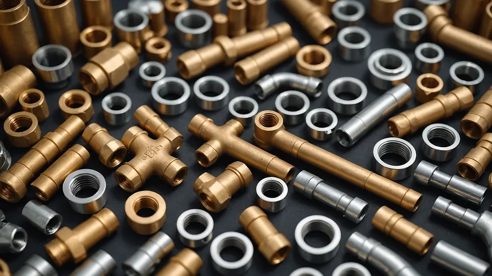Close-up view of high-quality plumbing materials arranged neatly