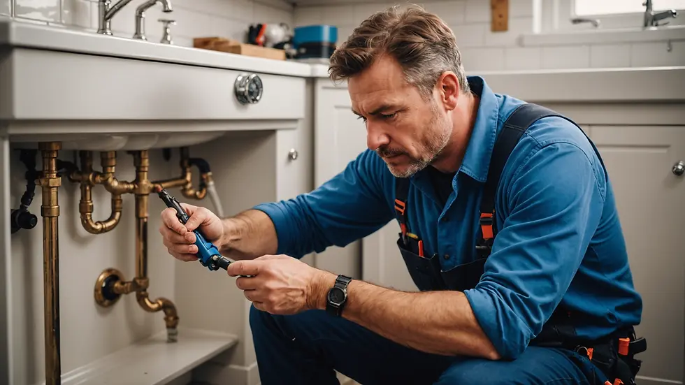 Expert plumber diagnosing a plumbing issue