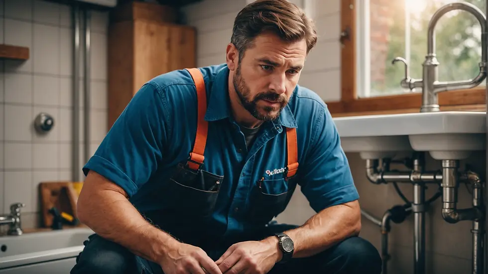 Plumber assessing a plumbing issue