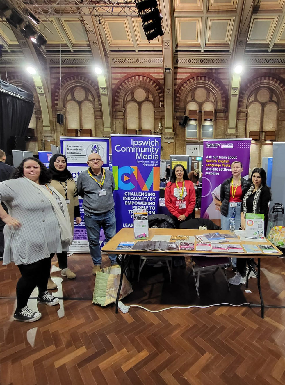 A group representing ICM at an event stall