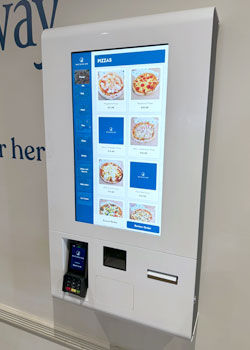Kingfisher wall mounted kiosk used for takeaway ordering.