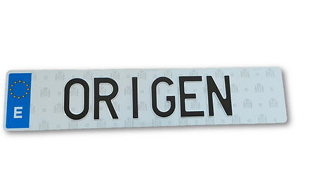 Placa ORIGEN Larga EUROPEA (SIN BORDON)