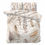 Thumbnail: Parure de lit plumes beige sable, coton doux, 2 ou 3 pcs
