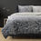 Miniature : Parure de lit coton anthracite et crème, motif abstrait